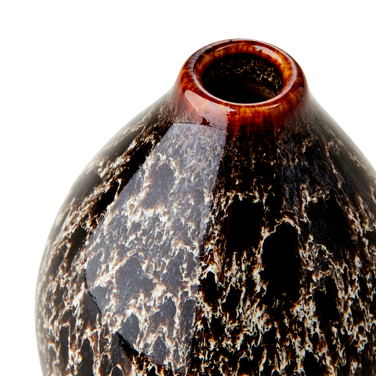 Vase Lava en grès - Marron foncé