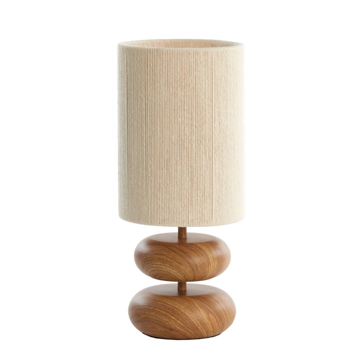 Lampe Marella - bois & tissu crème - Ø22x50,5 cm