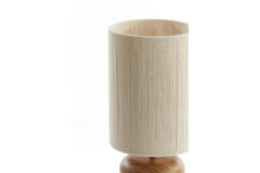 Lampe Marella - bois & tissu crème - Ø22x50,5 cm