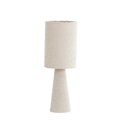 Lampe Mellia - tissu bouclé crème - Ø20x58 cm