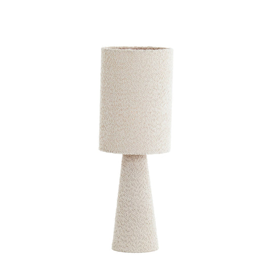 Lampe Mellia - tissu bouclé crème - Ø20x58 cm