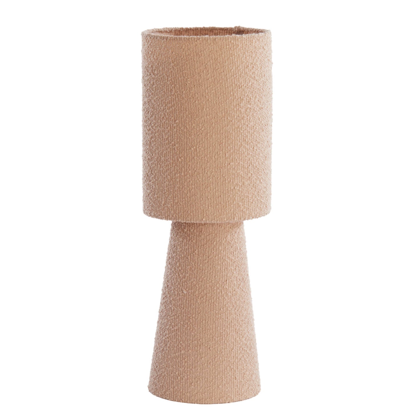 Lampe Mellia - tissu bouclé sable - Ø20x58 cm