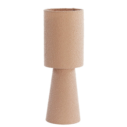Lampe Mellia - tissu bouclé sable - Ø20x58 cm