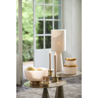 Lampe Mellia - tissu bouclé crème - Ø20x58 cm