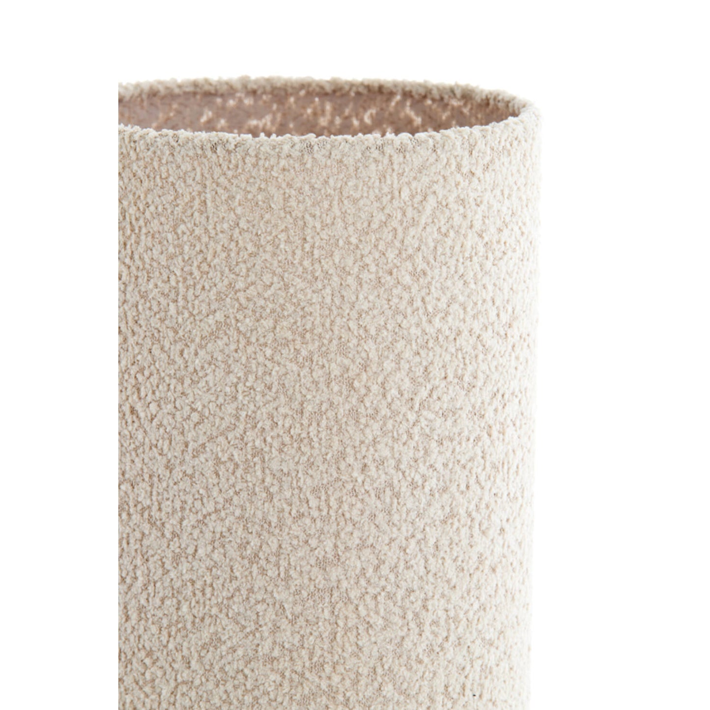 Lampe Mellia - tissu bouclé crème - Ø20x58 cm
