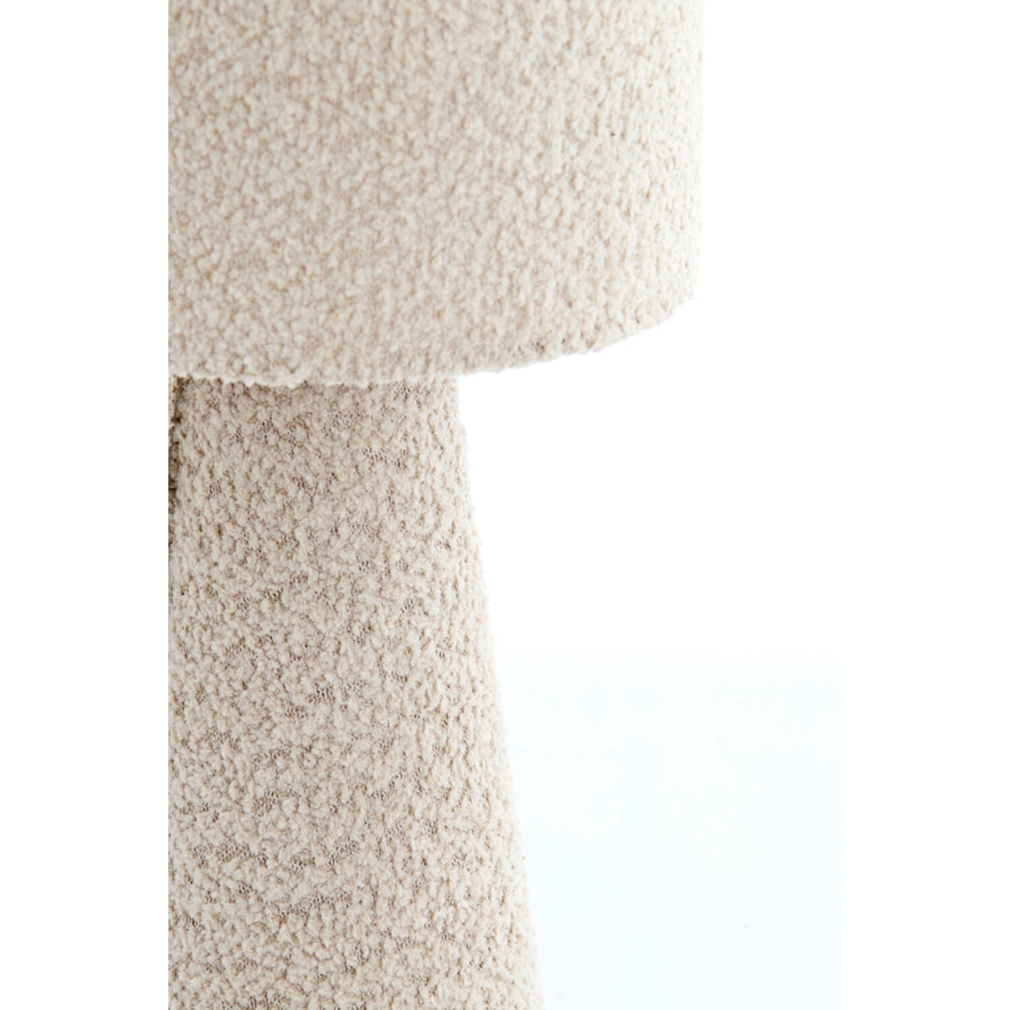 Lampe Mellia - tissu bouclé crème - Ø20x58 cm