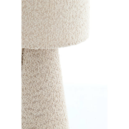 Lampe Mellia - tissu bouclé crème - Ø20x58 cm