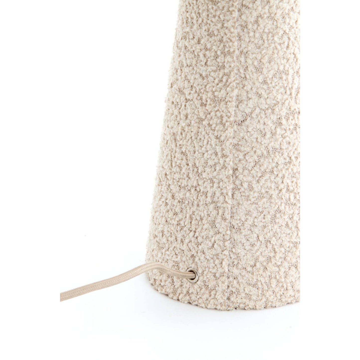 Lampe Mellia - tissu bouclé crème - Ø20x58 cm