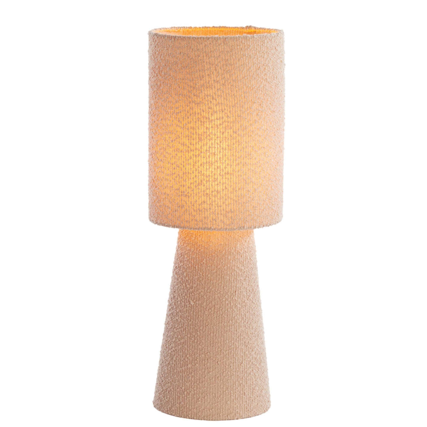 Lampe Mellia - tissu bouclé sable - Ø20x58 cm