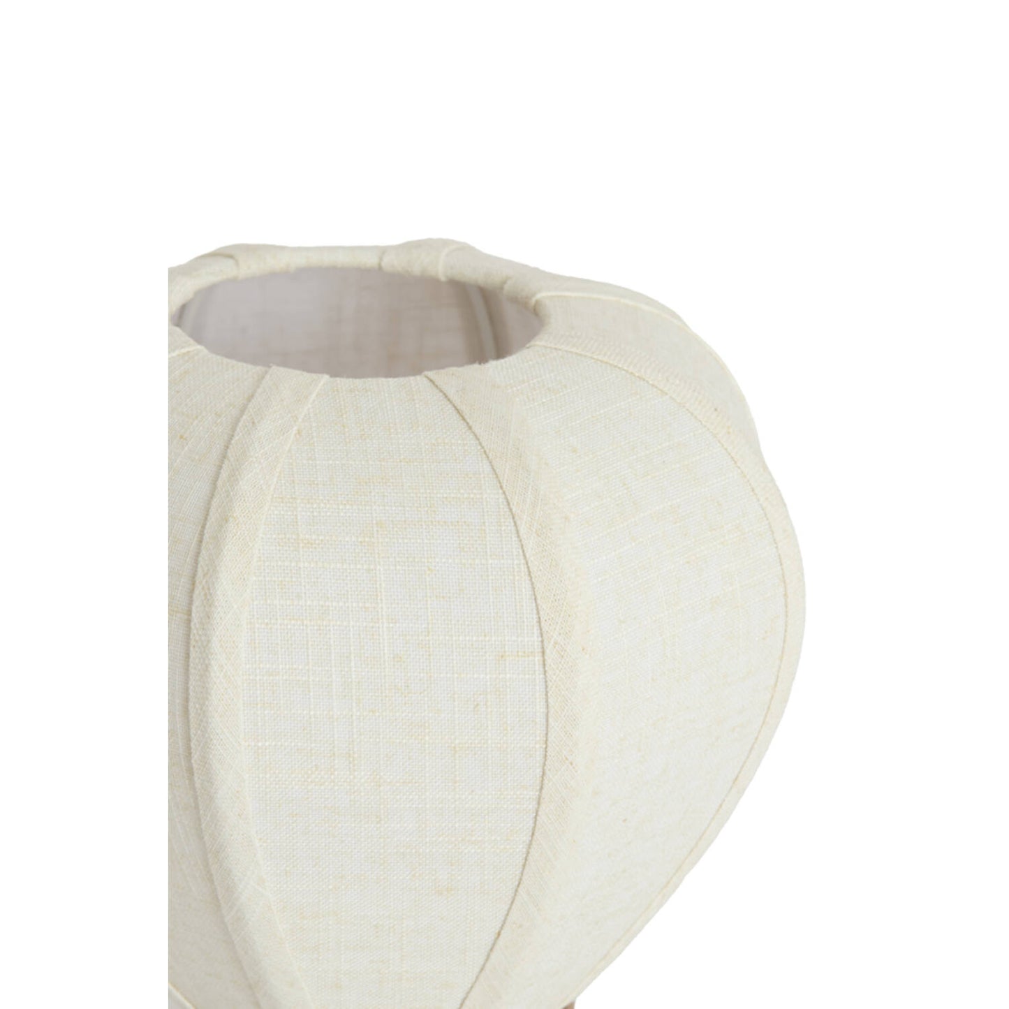 Lampe à poser Montgolfière - Lin et bois naturel - Ø23x23,5 cm