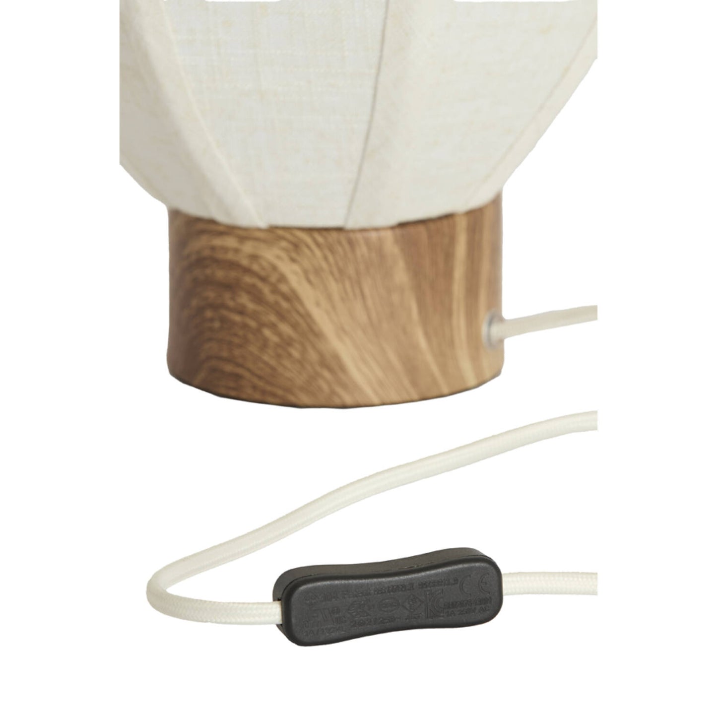 Lampe à poser Montgolfière - Lin et bois naturel - Ø23x23,5 cm