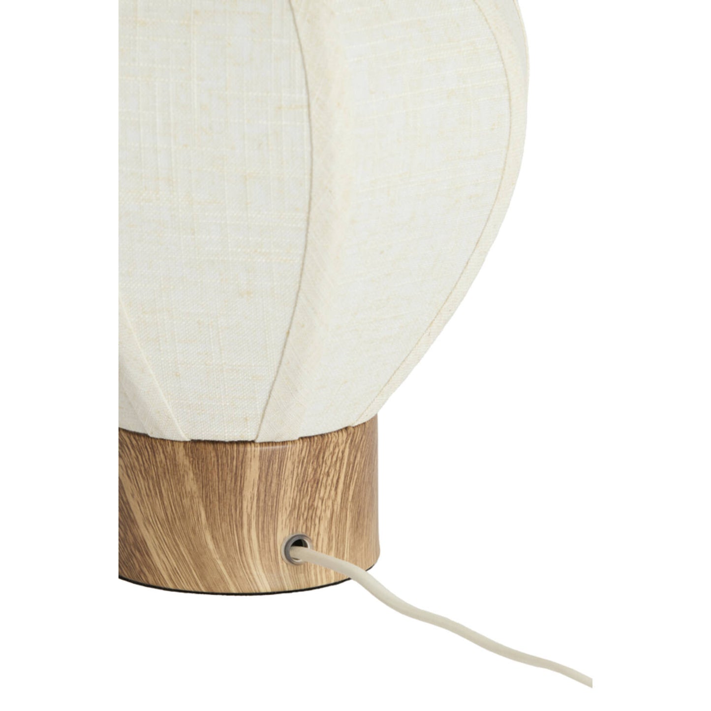Lampe à poser Montgolfière - Lin et bois naturel - Ø23x23,5 cm