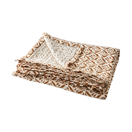 Nappe Elsa - Ivoire et Moutarde - Coton