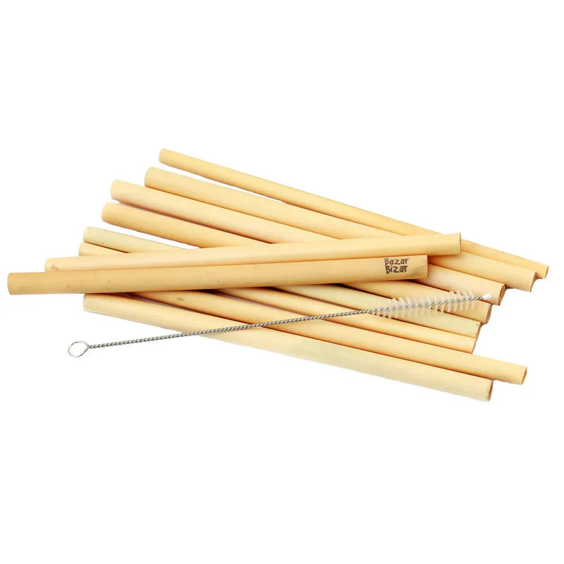 Pailles Écologiques en Bambou – Coffret de 10 + Goupillon