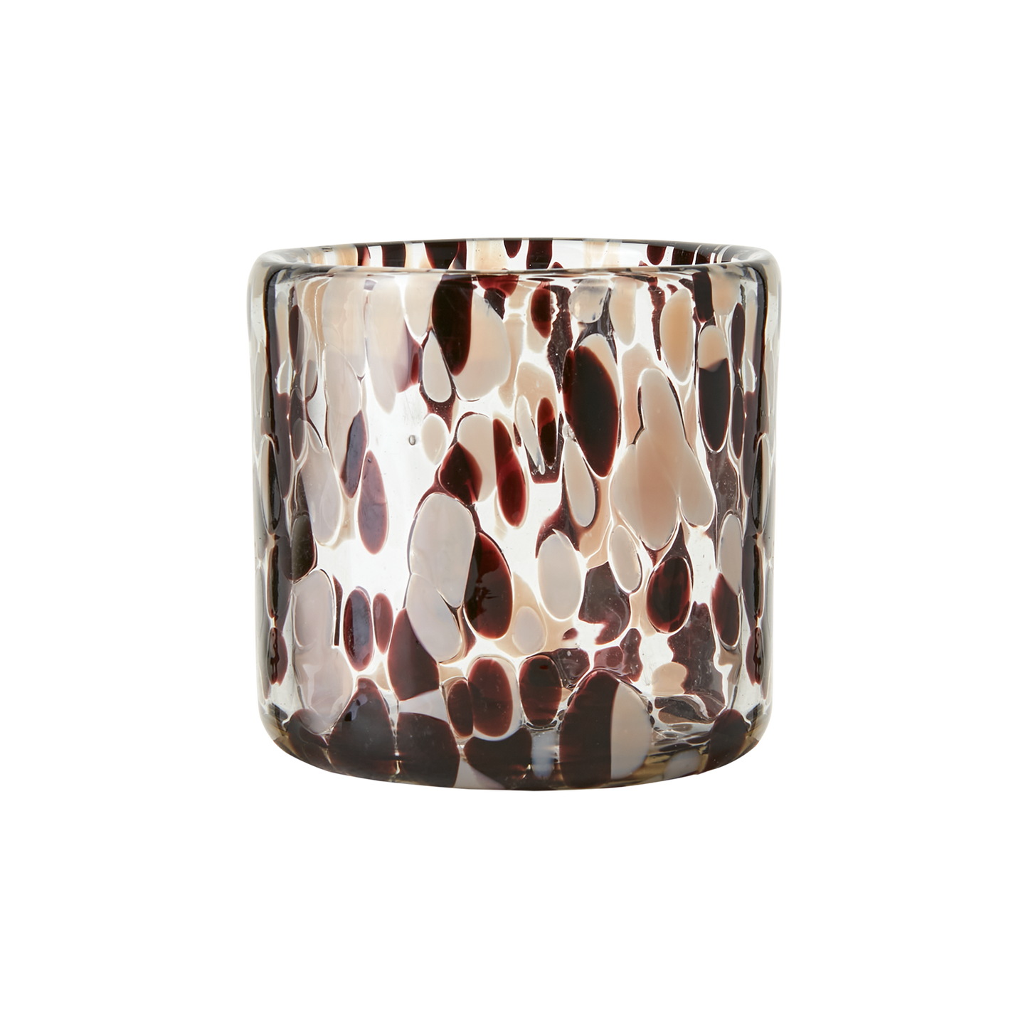 Photophore en verre Marron, Beige et Noir
