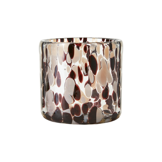 Photophore en verre Marron, Beige et Noir