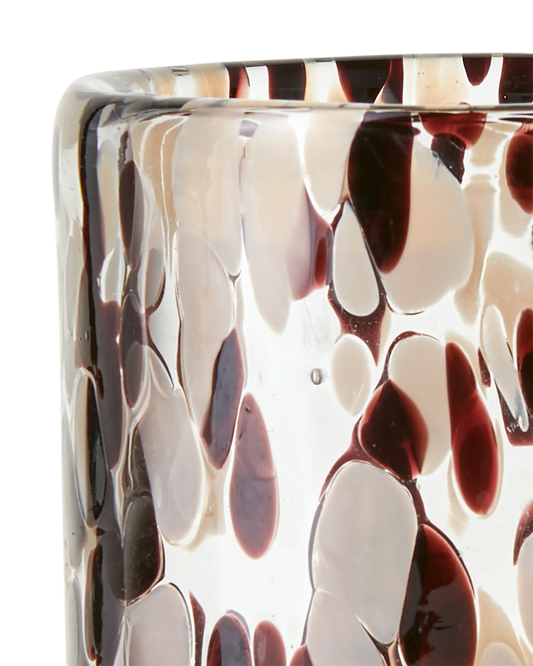 Photophore en verre Marron, Beige et Noir