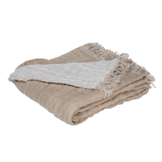 Plaid - Baya - Naturel & Blanc - Haomy