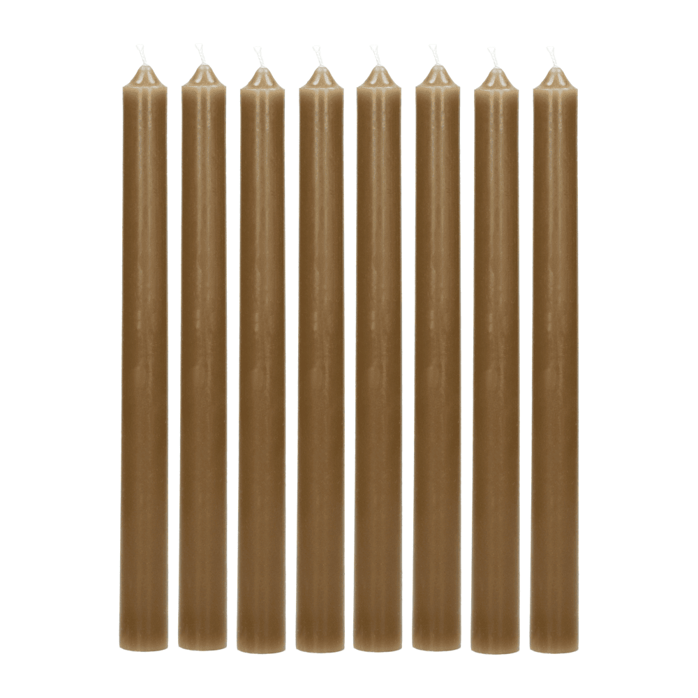 Lot de 2 bougies tiges - paraffine - moutarde