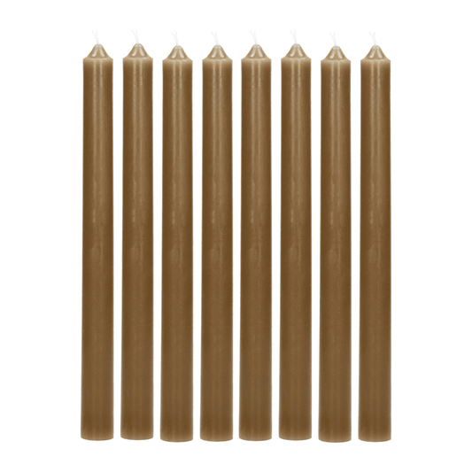 Lot de 2 bougies tiges - paraffine - moutarde