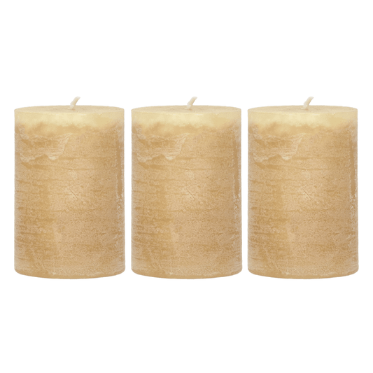 Bougie - paraffine - DIA 7 x H 10 cm - miel