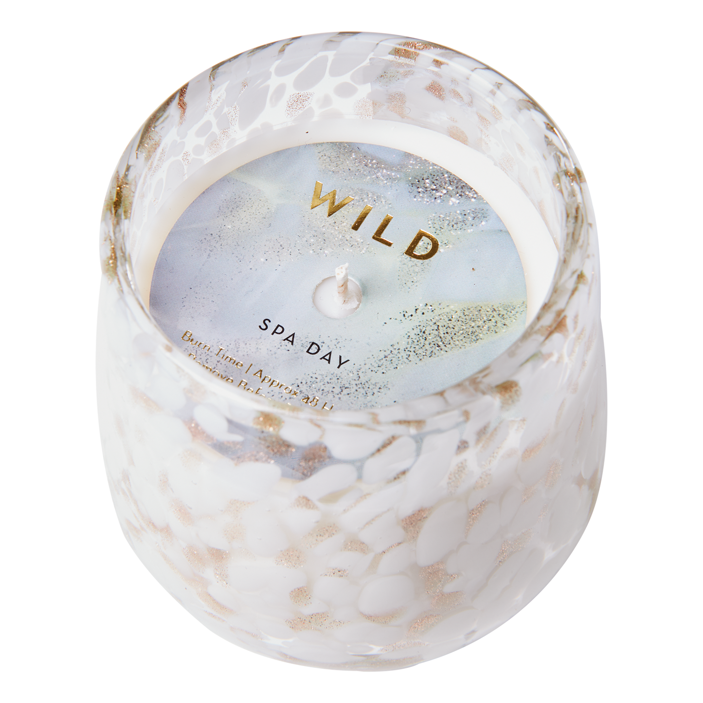 Bougies parfumées Wild en cire de soja - Spa Day - Blanc et Doré