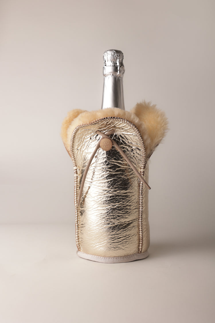 Housse réfrigérée Champagne argent étincelant