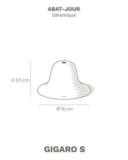 Suspension Gigaro S – Céramique chaux blanche – Ø 16 cm - Masamé