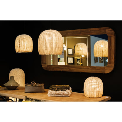 Suspension Lya – Coton naturel écru – 36 × 36 × 36 cm