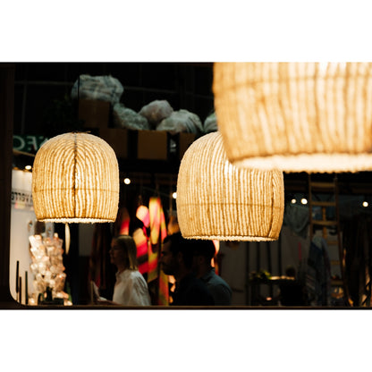 Suspension Lya – Coton naturel écru – 36 × 36 × 36 cm