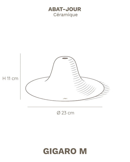 Suspension Gigaro M – Céramique chaux blanche – Ø 23 cm - Masamé