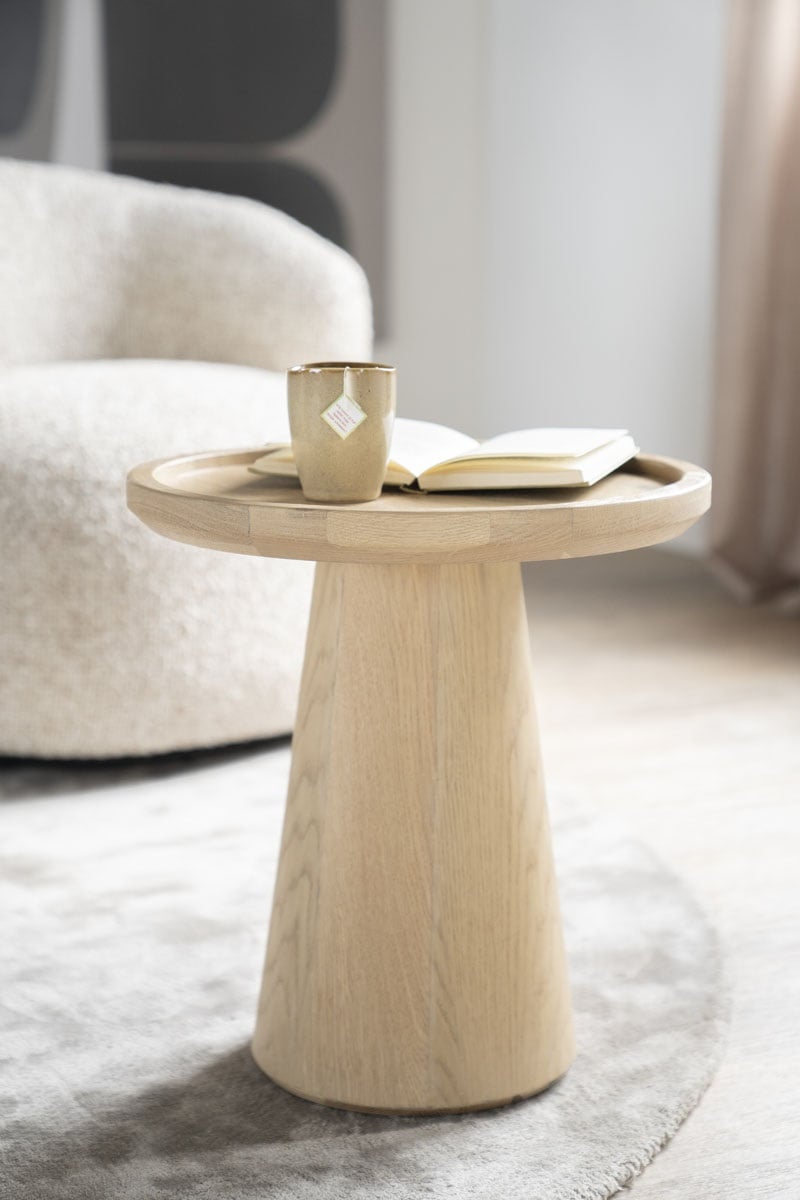 Table basse Oléa - chêne clair  Ø46x49 cm