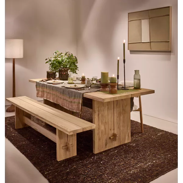 Table à manger Monastery - chêne clair - 240x95x76 cm - Pomax