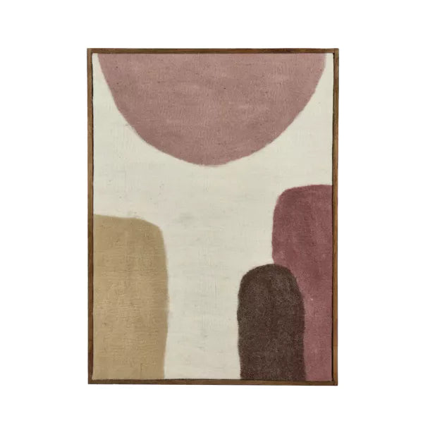 Tableau Wooly - Laine beige rose crème - 76x107 cm - Pomax - Précommande