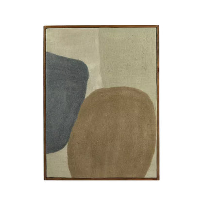 Tableau Wooly - Laine marron bleu vert crème - 76x107 cm - Pomax - Précommande