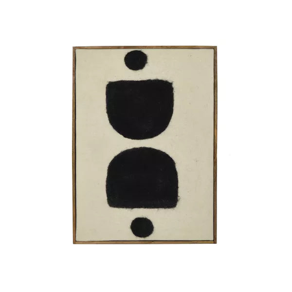 Tableau Wooly - Laine noir et blanc - 76x107 cm - Pomax - Précommande