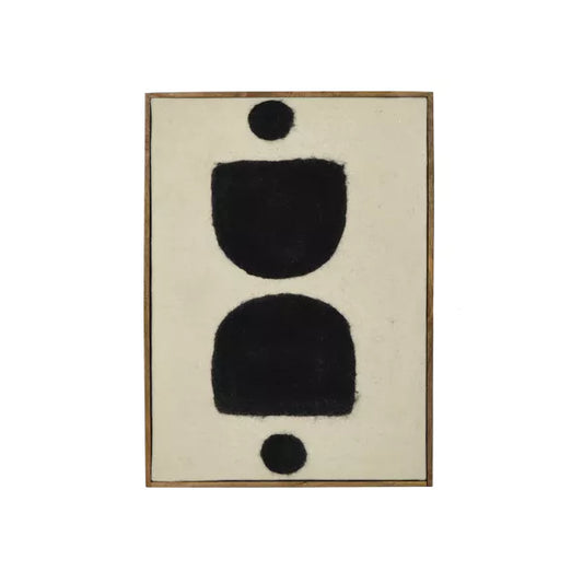 Tableau Wooly - Laine noir et blanc - 76x107 cm - Pomax - Précommande