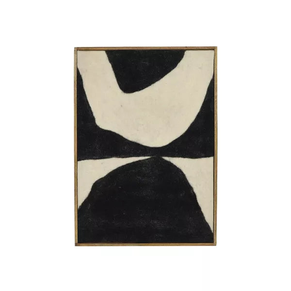 Tableau Wooly - Laine noir et blanc - 76x107 cm - Pomax - Précommande
