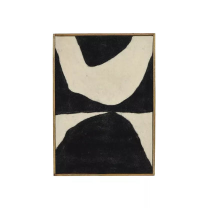 Tableau Wooly - Laine noir et blanc - 76x107 cm - Pomax - Précommande