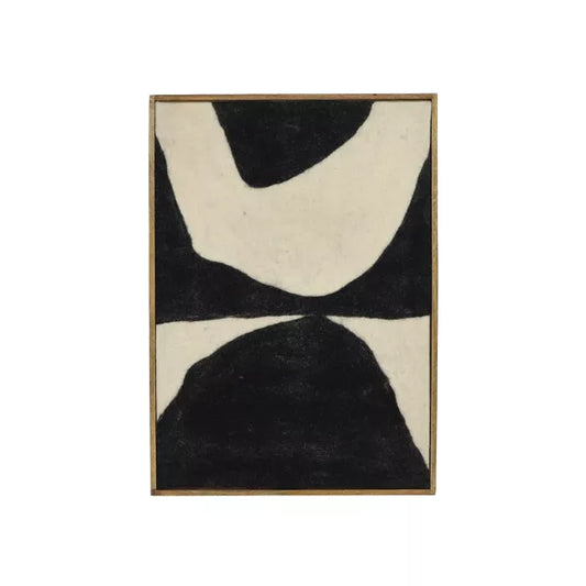 Tableau Wooly - Laine noir et blanc - 76x107 cm - Pomax - Précommande