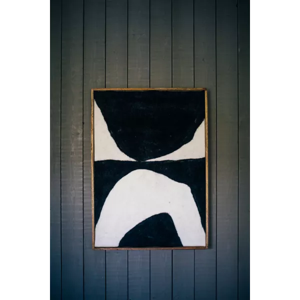 Tableau Wooly - Laine noir et blanc - 76x107 cm - Pomax - Précommande