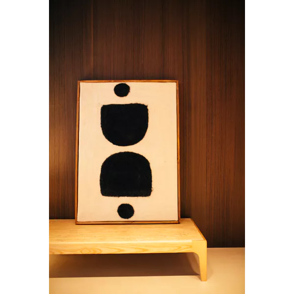 Tableau Wooly - Laine noir et blanc - 76x107 cm - Pomax - Précommande
