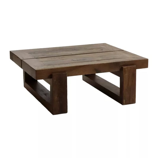 Table basse Andalucia - Bois récupéré naturel - 80x70x30 cm - Pomax - Précommande