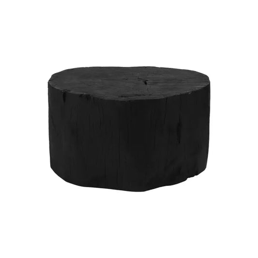 Table basse Burnt Black - Polyrésine noire - Ø81x43cm - Pomax - Précommande