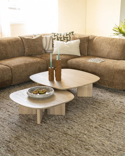 Table basse Galet – Chêne naturel – 100 × 100 × 32 cm - Précommande