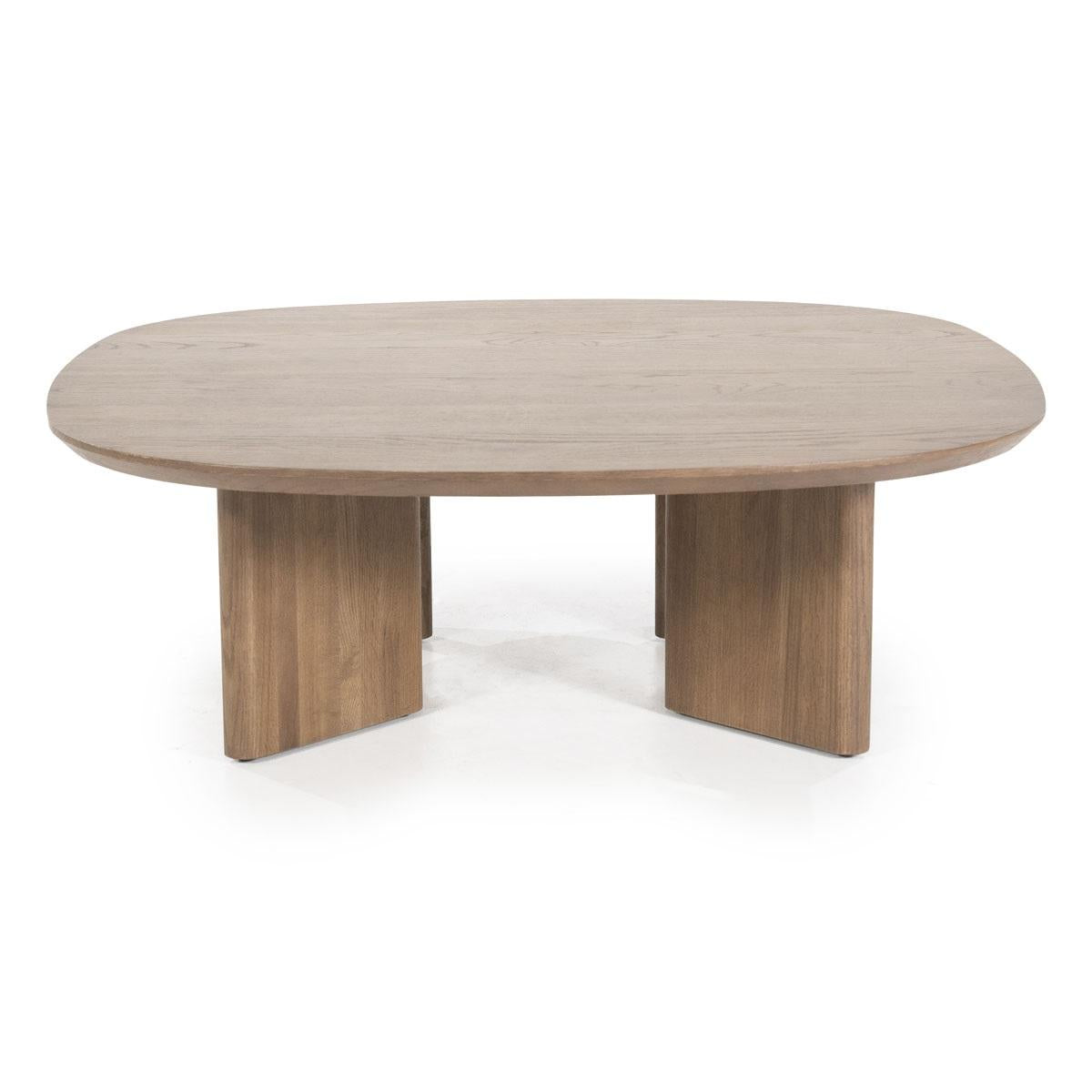 Table basse Galet – Chêne noyer – 100 × 100 × 32 cm - Précommande
