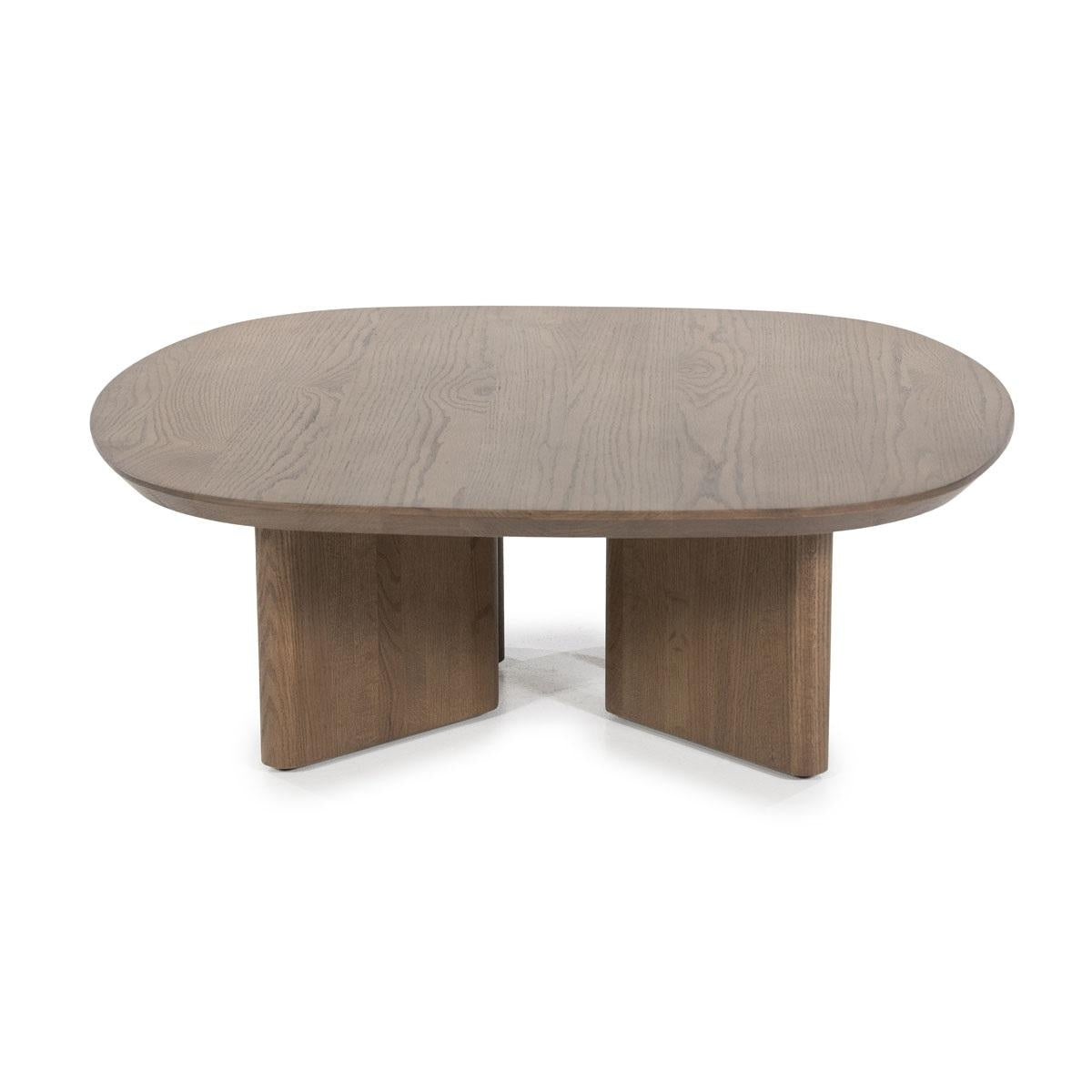 Table basse Galet – Chêne noyer – 80 × 80 × 27 cm - Précommande