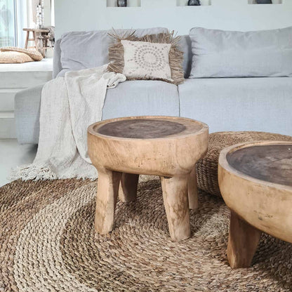 Table basse Kuta S – Bois de suar – Ø 35 × H 35 cm