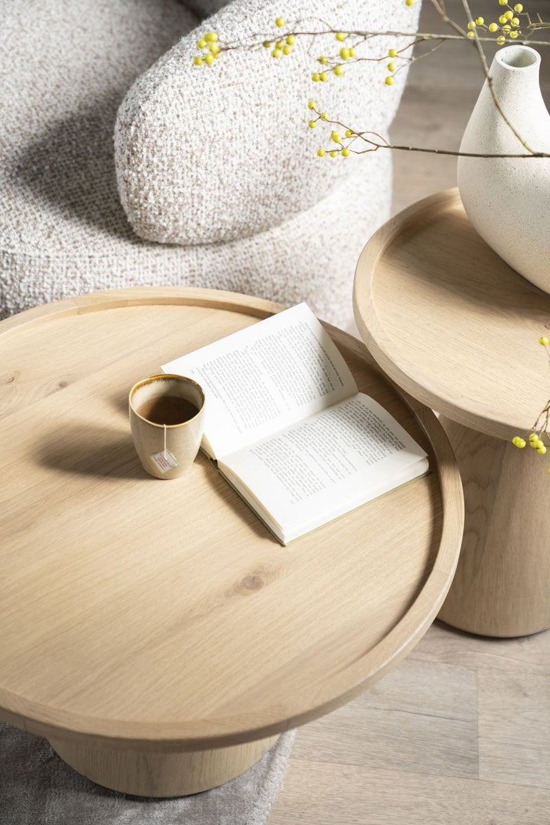 Table basse Oléa - chêne clair  Ø66x39 cm