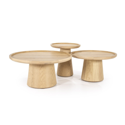Table basse Oléa - chêne clair  Ø80x32 cm